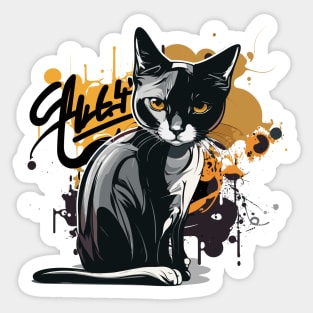 Graffiti Paint Cat Creative Inspiration Sticker